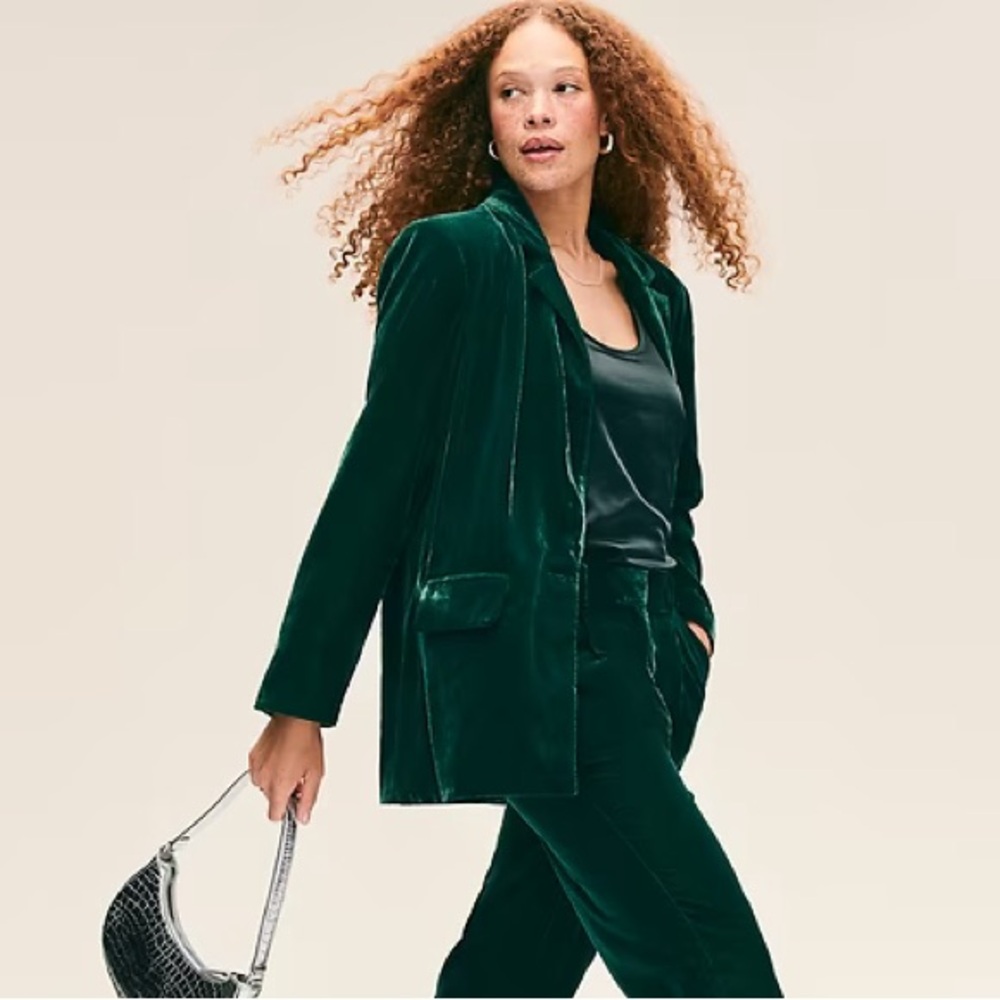 Old Navy Women's Velvet Blazer - Deep Green